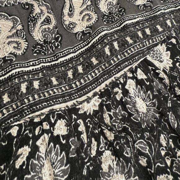 Lucky Brand Boho Midi Dress Sz Medium Black White Floral Lined Sleeveless Casual - Picture 13 of 16